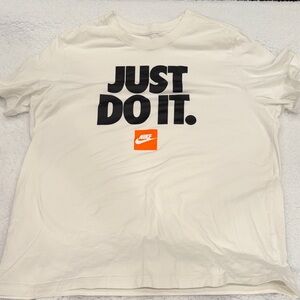 Nike Men's Cream Tee with Black Print